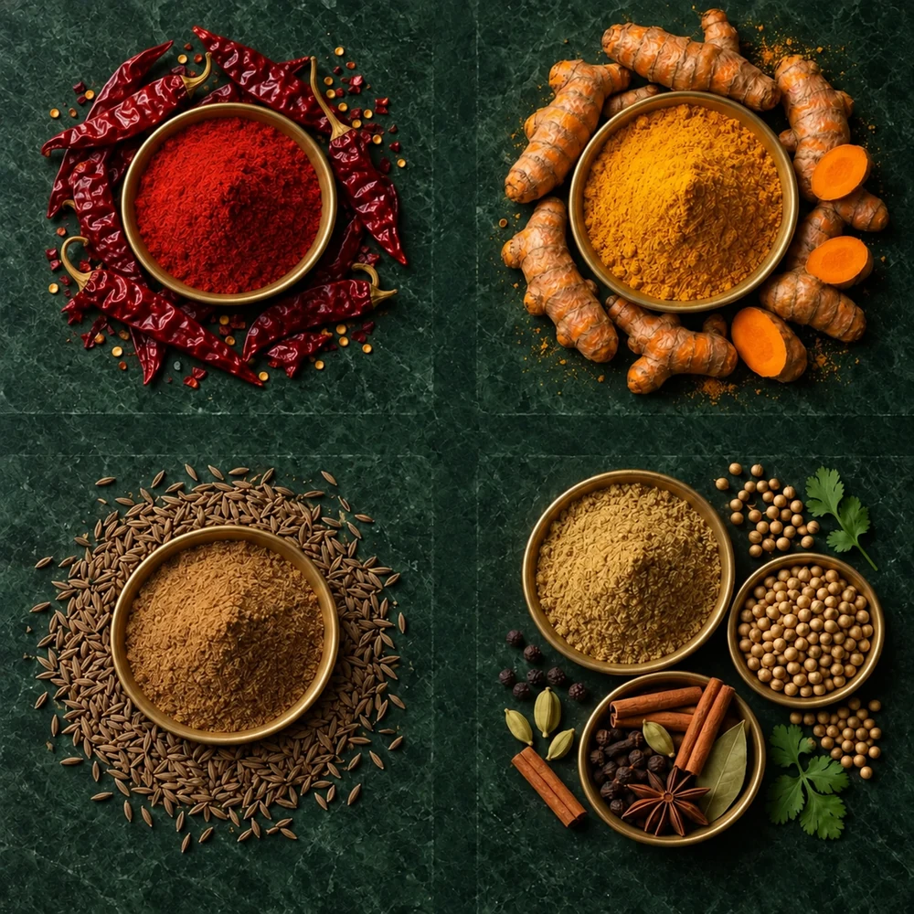 A selection of Aaharix spices